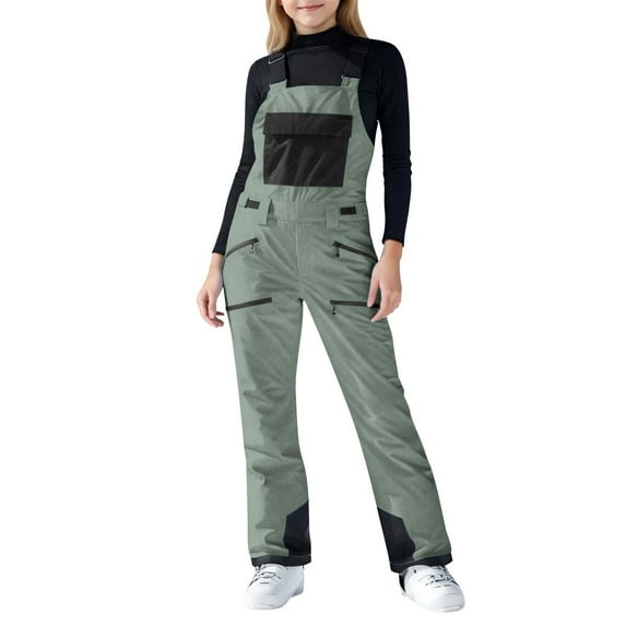 HNMKIU Girls Insulated Romper for Everyday Outdoor Play with Winter Warmth and Fabric for Girls 4-13 Grey,8-9 Years