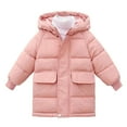 thumbnail image 1 of HNMKIU Girls Long Down Coat Winter Warm Insulated Mid Length Jacket Girls Winter Coat with Hood for Toddlers and Kids 3-10 Years Pink,5-6 Years, 1 of 3