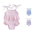 thumbnail image 1 of HNMKIU Girls One Piece Swimsuits Girls Floral Lace Swimsuit Cute Breathable Lightweight Swimwear Toddlers Kids Pink,2-3 Years, 1 of 4