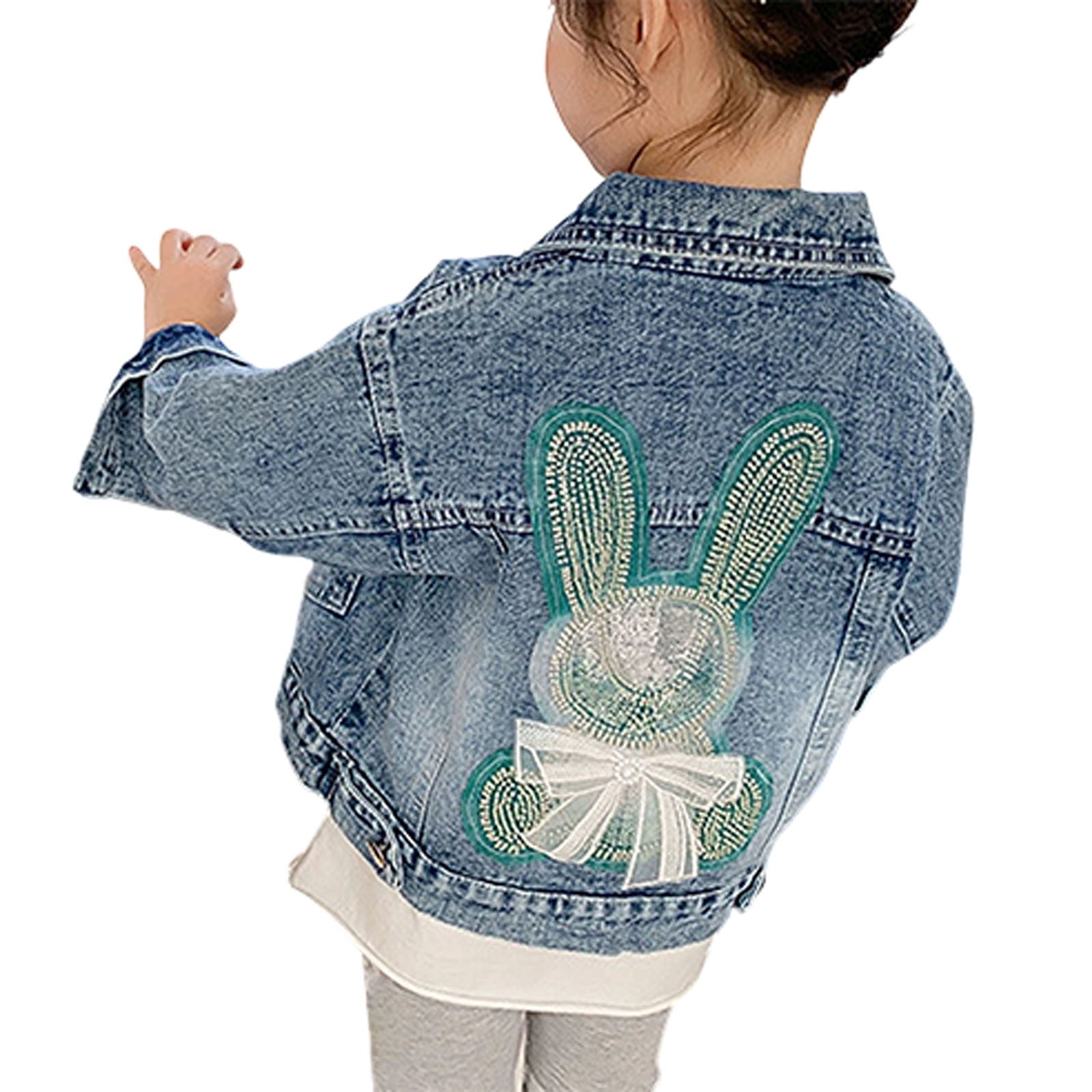 HNMKIU Girls' Outerwear Jackets & Coats Girls Casual Denim Jacket Loose ...