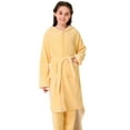 thumbnail image 1 of HNMKIU Girls Pajamas Autumn Winter Baby Coral Dress Home Wear Girls Robe for Children Yellow,5-6 Years, 1 of 3
