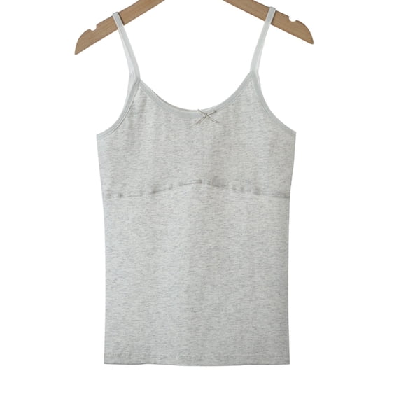 HNMKIU Girls Seamless Stretch Camisole Undershirt Comfort Fit Layering Training Top For Everyday Wear Grey,12-14 years