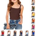 thumbnail image 1 of HNMKIU Girls Tops Solid Camisole Sleeveless Tank Top Slim Fit Casual Basic for Ages 7-16Y, 1 of 5