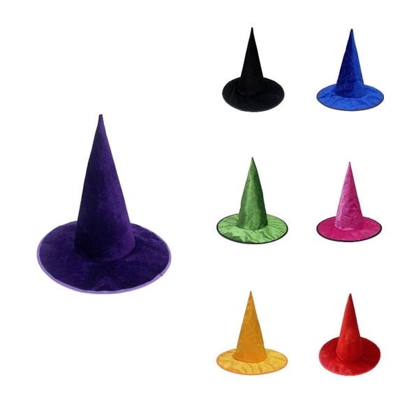 HNMKIU Gothic Witch Hat Accessory Pointed Glitter Party Witchcraft Purple,One Size
