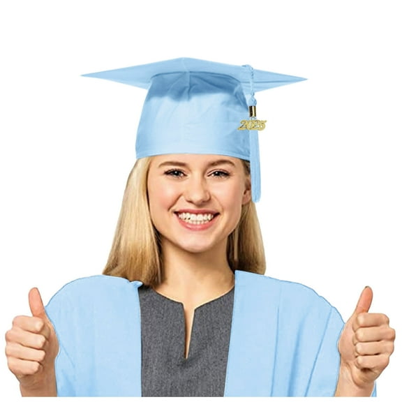 HNMKIU Graduation Cap Unisex Adult Commencement Hat For College Sky Blue,One Size