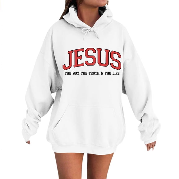 HNMKIU Graphic Hoodies Women's Letter Print Hoodies Long Sleeve with Pockets for Beach Surf and Summer Casual Style 01_White,L