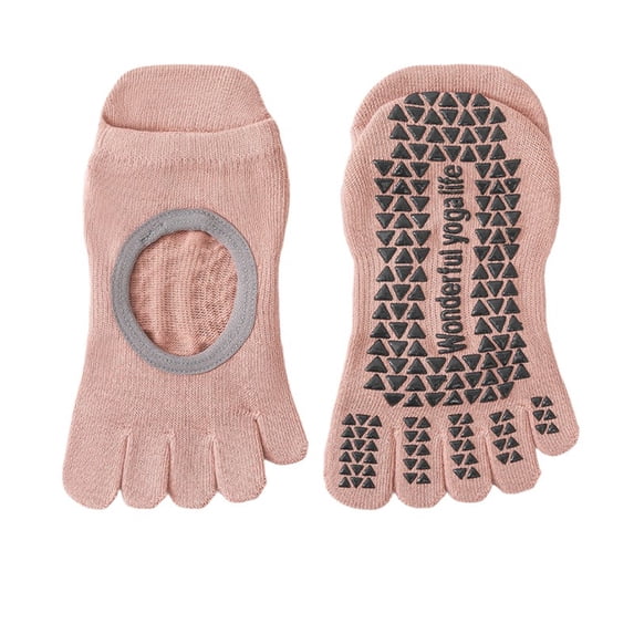 HNMKIU Grip Socks With Silicone Padding Toe Separator For Yoga Workouts And Athletic Training Featuring Arch Support And Breathable Fabric Pink,One Size