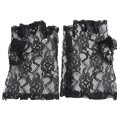 thumbnail image 1 of HNMKIU HNMKIU Elegant Half Finger Gloves for Women Solid Color with Lace Edging Short Lace Gloves for Tea Party and Casual Wear Z9301-Black,One Size, 1 of 2