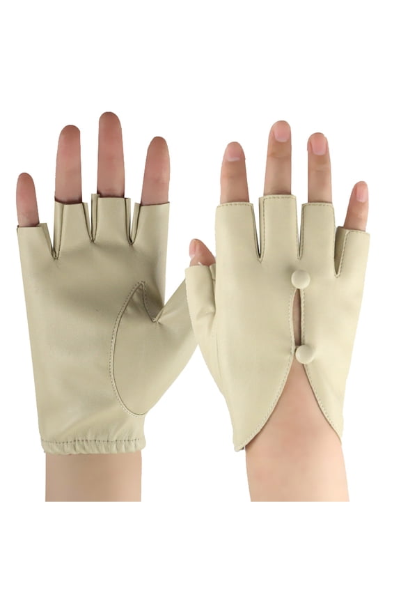 Half Finger Dance Gloves for Women Performance Grip Pole Break Manicure Flexible Movement White,One Size