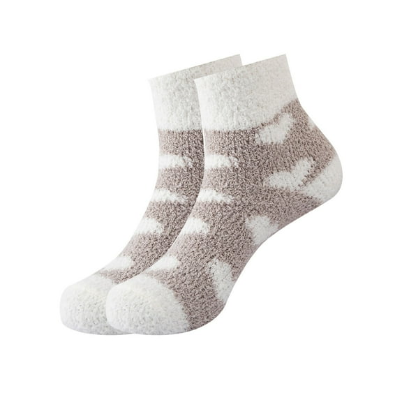 HNMKIU Half Velvet Floor Socks Warm Thickened Towel Coral Velvet Home Socks for Comfort and Style,Size One Size