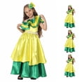 thumbnail image 1 of HNMKIU Halloween Costumes for Girls Ethnic Brazilian Dress Halloween Carnival Children Performance Stage Outfit 5 11 Years Blue - 9-10 Years, 1 of 8