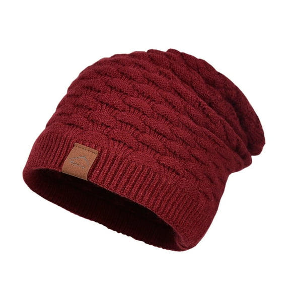 HNMKIU Hat Ear Warmer Classic Knit for Men Women Winter Lightweight Warm Headgear Red,One Size