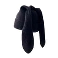 thumbnail image 1 of HNMKIU Hats Fashion Long Eared Rabbit Knitted Hat for Winter Soft Wooly Warm Headwear Cute Skin Earflap Style Unisex Winter Accessory Black,One Size, 1 of 5
