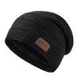 thumbnail image 1 of HNMKIU Hats for Men and Women Warm Woolen Cap with Earflap Outdoor Cold Weather Knit Hat with Velvet Thick Winter Headwear for Men Women Black,One Size, 1 of 3
