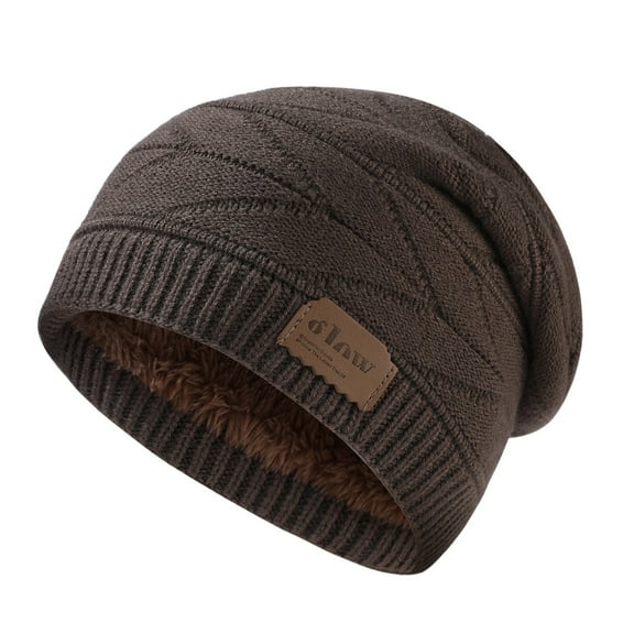 HNMKIU Hats for Men and Women Warm Woolen Cap with Earflap Outdoor Cold Weather Knit Hat with Velvet Thick Winter Headwear for Men Women Brown,One Size