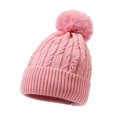 thumbnail image 1 of HNMKIU Hats Winter Knitting Thickened Warm Knitted Hat Female Face Show Small Ear Protector Cold Hat Casual Pullover Hat Pink,One Size, 1 of 2