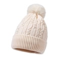thumbnail image 1 of HNMKIU Hats Winter Knitting Thickened Warm Knitted Hat Female Face Show Small Ear Protector Cold Hat Casual Pullover Hat White,One Size, 1 of 2