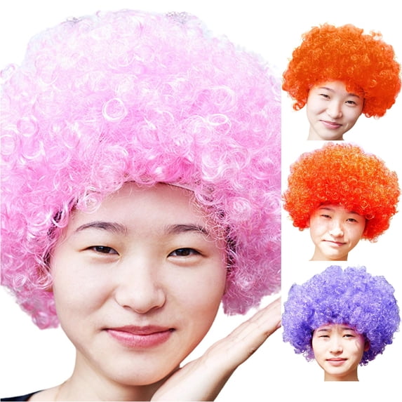 HNMKIU Halloween Heardband Afro Wig Carnival Party Dress Funny Wacky Fans Headband Pink,One Size