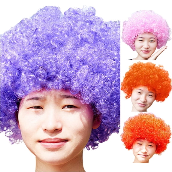 HNMKIU Halloween Heardband Afro Wig Carnival Party Dress Funny Wacky Fans Headband Purple,One Size