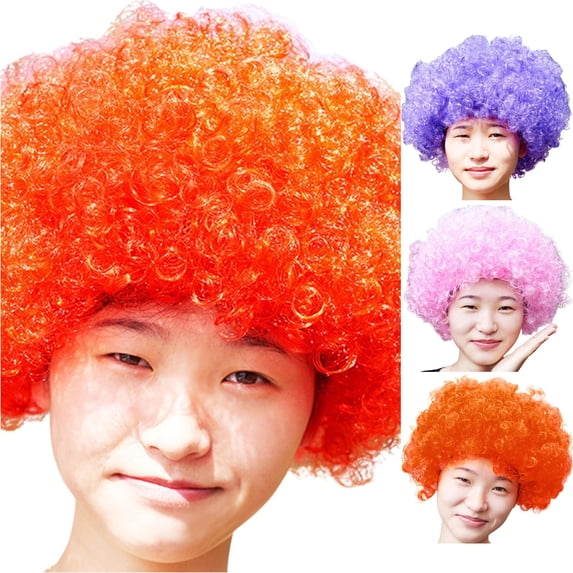 HNMKIU Halloween Costume Heardband Afro Wig Carnival Party Dress Funny Wacky Fans Headband Red,One Size