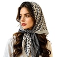thumbnail image 1 of HNMKIU Heardband Elegant Summer Hair Turban Headband Silk Satin Square Scarf Lightweight Stylish Daily Wear Travel Accessory For Women Black,One Size, 1 of 7