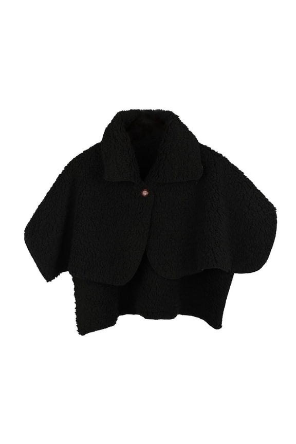 - Home Shoulder Warm Shawl for Autumn and Winter Cozy Outdoor Cape for Neck and Shoulders Black,One Size