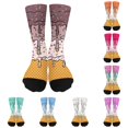 thumbnail image 1 of HNMKIU Ice Print Kids Socks Novelty Ankle Socks For Boys Girls Soft Blend Breathable Casual Wear Brown,7-12 Years, 1 of 3