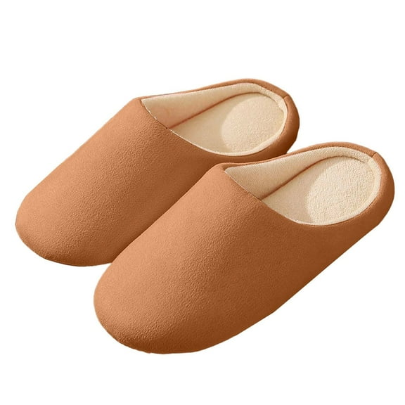 HNMKIU Japanese Cozy Indoor Slippers with Machine Washable Fabric Sole Soft And Quiet Home Footwear for Family Use 01_Brown,10