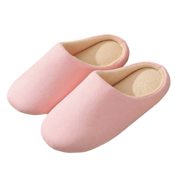 HNMKIU Japanese Cozy Indoor Slippers with Machine Washable Fabric Sole Soft And Quiet Home Footwear for Family Use 01_Pink,7