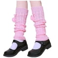 thumbnail image 1 of HNMKIU Japanese Gothic Knit Leg Warmers Winter Ankle Knee High Long Socks and Gaiters Pink,One Size, 1 of 4