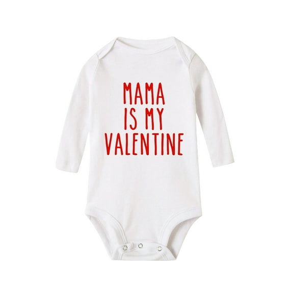HNMKIU Kids Baby Valentines Day Toddler Girls Boys Letter Heart Prints Long Sleeve Rompers Jumpsuit for Toddlers White-a,18-24 Months