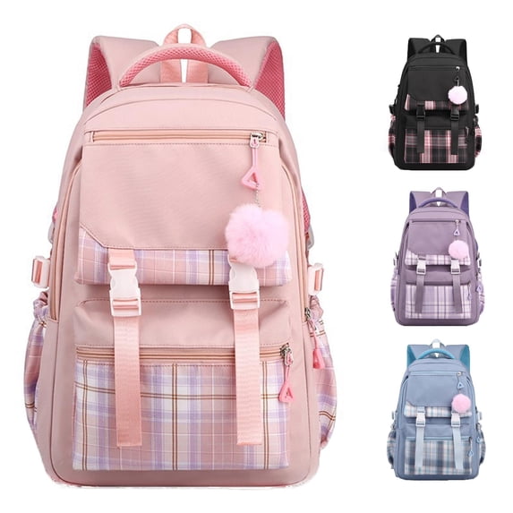 HNMKIU Kids Backpack For Girls Stylish Minimalist Laptop School Bag Lightweight Bookbag With Multiple Pockets For Students ,Red