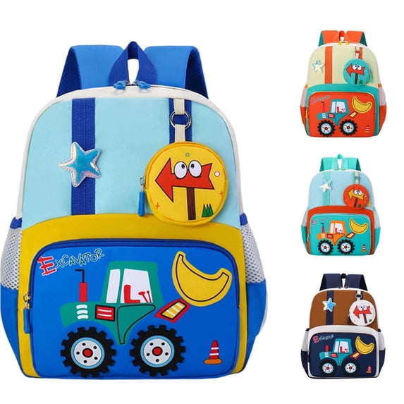 HNMKIU Kids Backpack Lightweight School Bag With Forklift Print Cute Backpack For Boys Girls Travel Outdoor Daypack ,Blue