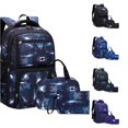 thumbnail image 1 of HNMKIU Kids Backpack Set Boys Girls School Bookbag Pencil Lunch Bag Lightweight Student Backpack Children ,Dark Blue1, 1 of 5