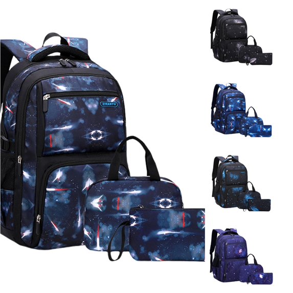 HNMKIU Kids Backpack Set Boys Girls School Bookbag Pencil Lunch Bag Lightweight Student Backpack Children ,Dark Blue1