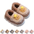 thumbnail image 1 of HNMKIU Kids Cartoon Slippers Girls Boys Memory Foam Slippers Warm Shoes Indoor Slippers for Home and Family Use,03_Coffee,7-8 Years, 1 of 4