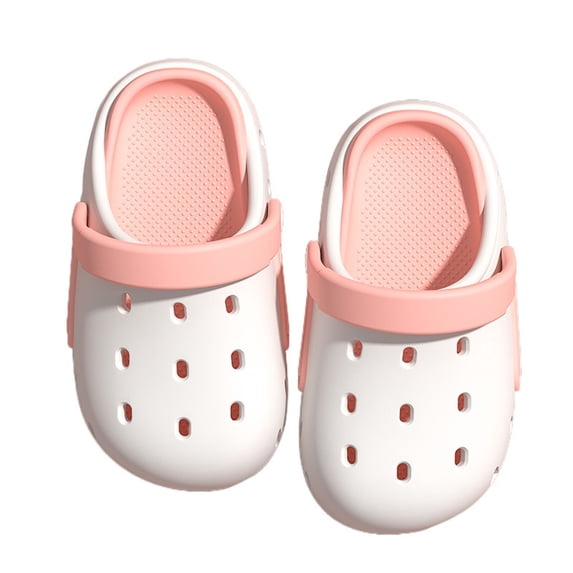 HNMKIU Kids Clogs with Holes Indoor Outdoor Soft Sole Beach Shoes Breathable Toddler Slippers for Boys and Girls Ages 2-10 Years Z01_White,22CM