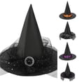 thumbnail image 1 of HNMKIU Kids Cowboy Hat Witch Hat for Halloween Party Dress Up Role Play Prop Pointed Hat for Children, 1 of 4