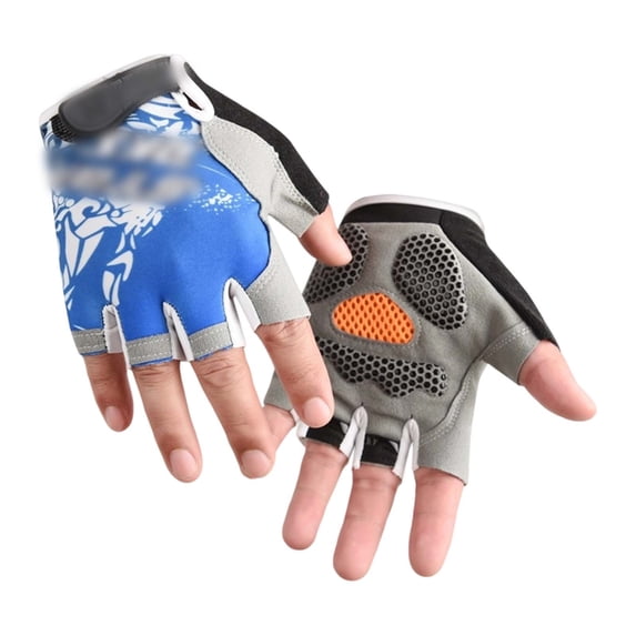 HNMKIU Breathable Fingerless Kids Sports Gloves for Outdoor Cycling Exercise and Skateboarding Activities Blue,4-6