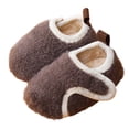 thumbnail image 1 of HNMKIU Kids Fuzzy Slippers with Soft Sole and Warm Lined Indoor Walking Shoes for Babies and Toddlers 9 Months-7 Years Z01_Brown,31, 1 of 7
