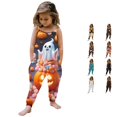 thumbnail image 1 of HNMKIU Kids Girl Halloween Jumpsuit Sleeveless Pumpkin Graphic Romper, Harem Pant Bodysuit, Soft Summer Crawling Outfit For Toddler Halloween Daily Party Orange - 7-8Years, 1 of 5