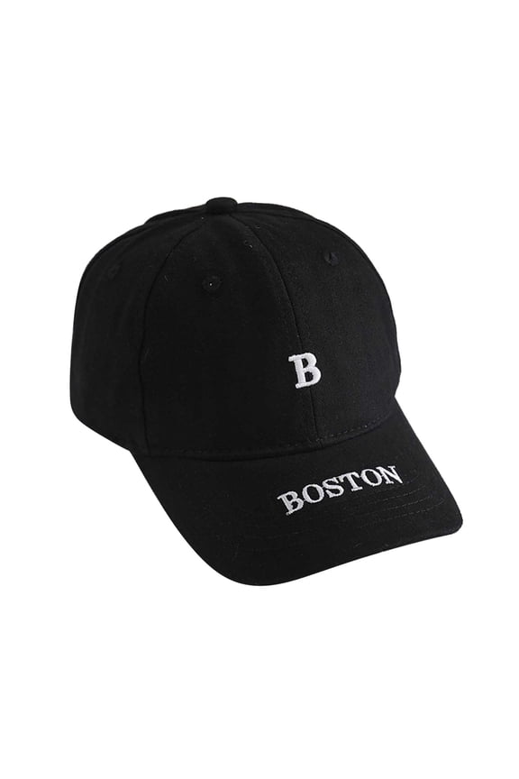 Kids Letter B Embroidered Baseball Cap With Print Style Adjustable Sun Hat for Outdoor Activities Black,2-8 Years