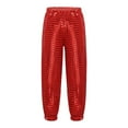thumbnail image 1 of HNMKIU Kids Sequins Loose Jazz Hop Street Dance Pants Harem Trousers Dancewear For Boys Girls Performance Pants With Cheerleader Casual Straight Pants For Children Red,9-10 Years, 1 of 9