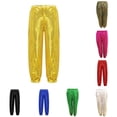 thumbnail image 1 of HNMKIU Kids Sequins Loose Jazz Hop Street Dance Pants Harem Trousers Dancewear For Boys Girls Yellow,7-8 Years, 1 of 9