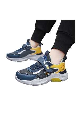 Kids Sneakers Breathable Casual Mesh Sports Shoes for Everyday Running Walking Yellow-C,4-5Years