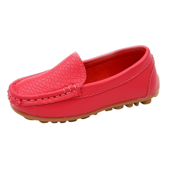 HNMKIU Kids Sneakers Casual Flat Shoes in Assorted Candy Colors for Boys and Girls Red,9.5