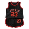 thumbnail image 1 of HNMKIU Kids Summer Basketball&nbsp; Set&nbsp;For Boys And Girls&nbsp;Mesh Tank Top And Shorts&nbsp;Lightweight Sportswear Outfit For Toddlers Youth&nbsp; Play Black,8-9 Years, 1 of 3