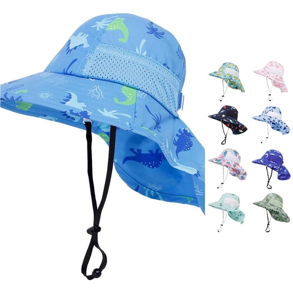 HNMKIU Kids Sun Hat Lightweight Printed Bucket Hat for Beach Travel UPF 50+ Breathable Summer