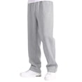 thumbnail image 1 of HNMKIU Kids Sweatpants Boys Girls Baggy Straight Leg Open Bottom Casual Pants Elastic Waist Athletic Joggers with Pockets Light Gray,9-10 Years, 1 of 5