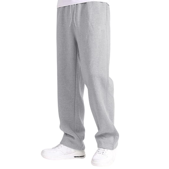 HNMKIU Kids Sweatpants Boys Girls Baggy Straight Leg Open Bottom Casual Pants Elastic Waist Athletic Joggers with Pockets Light Gray,9-10 Years